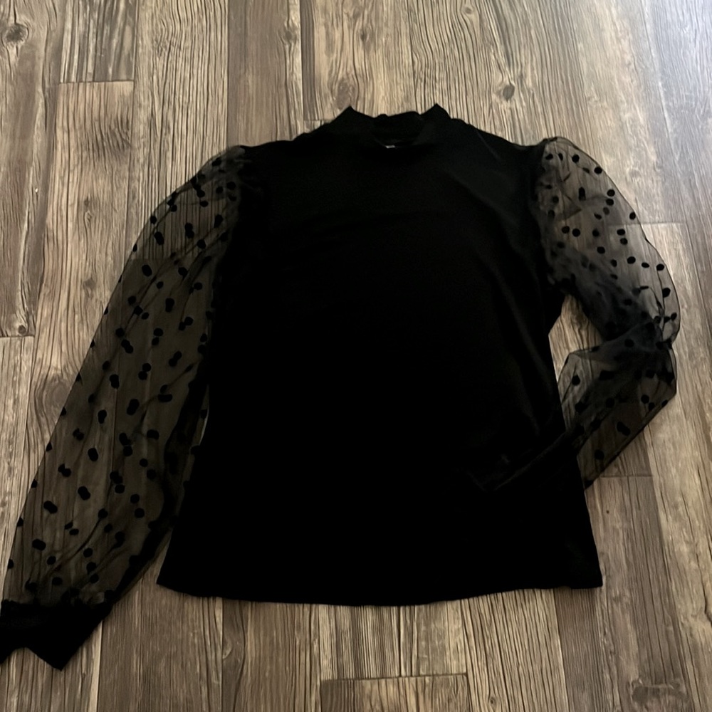 Felt poka-dots long sleeve shirt